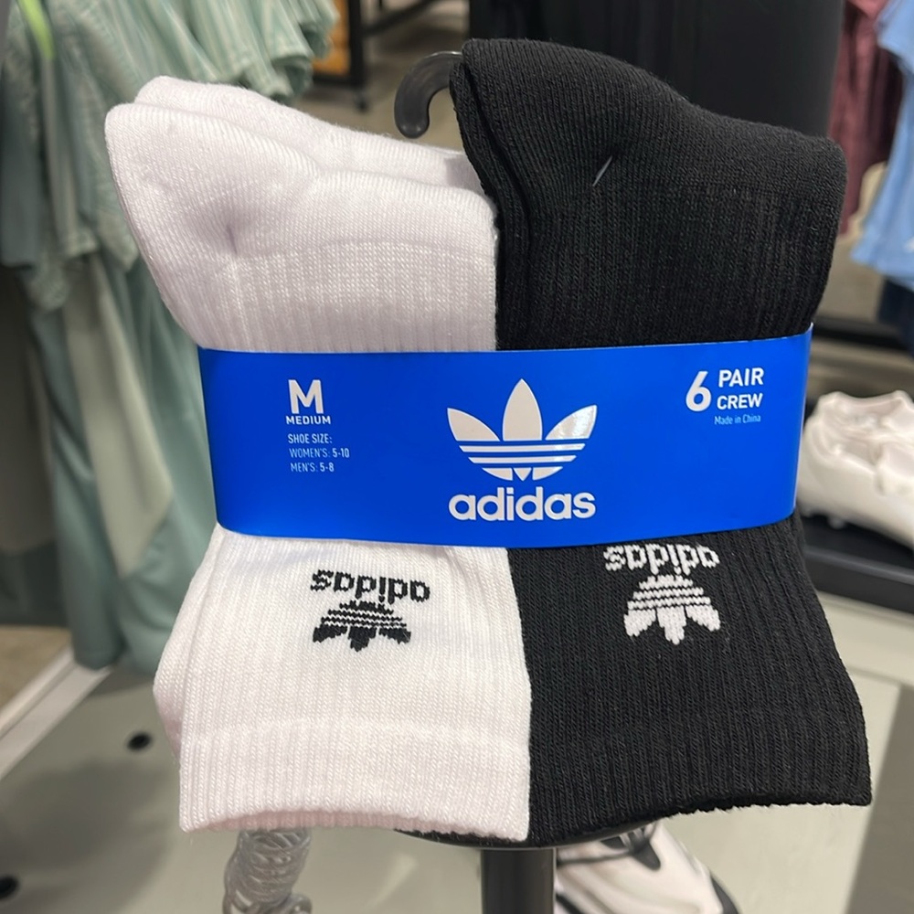 Adidas 6 pairs socks set W:5-10; M:5-8